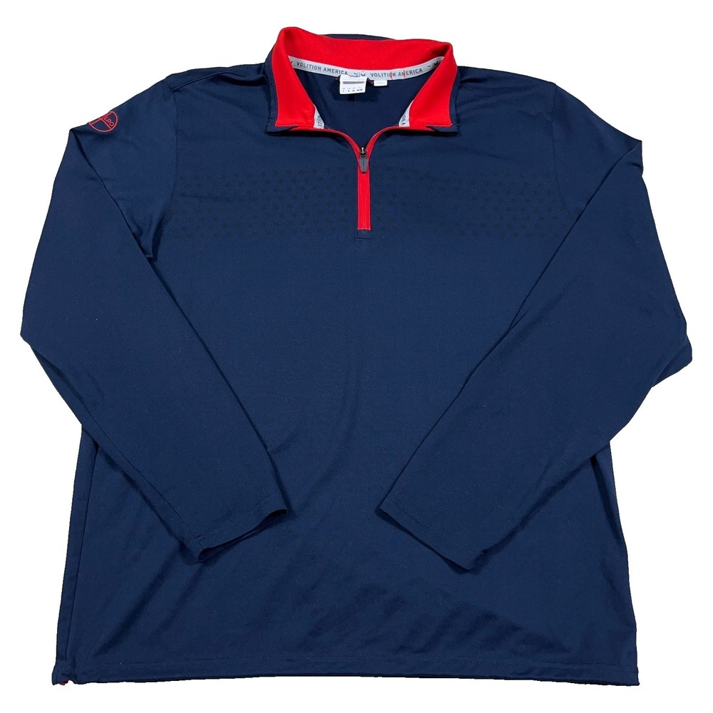 Puma Voltron Sweater Men Large Blue Pullover Quarter 1/4 Zip USA America Golf